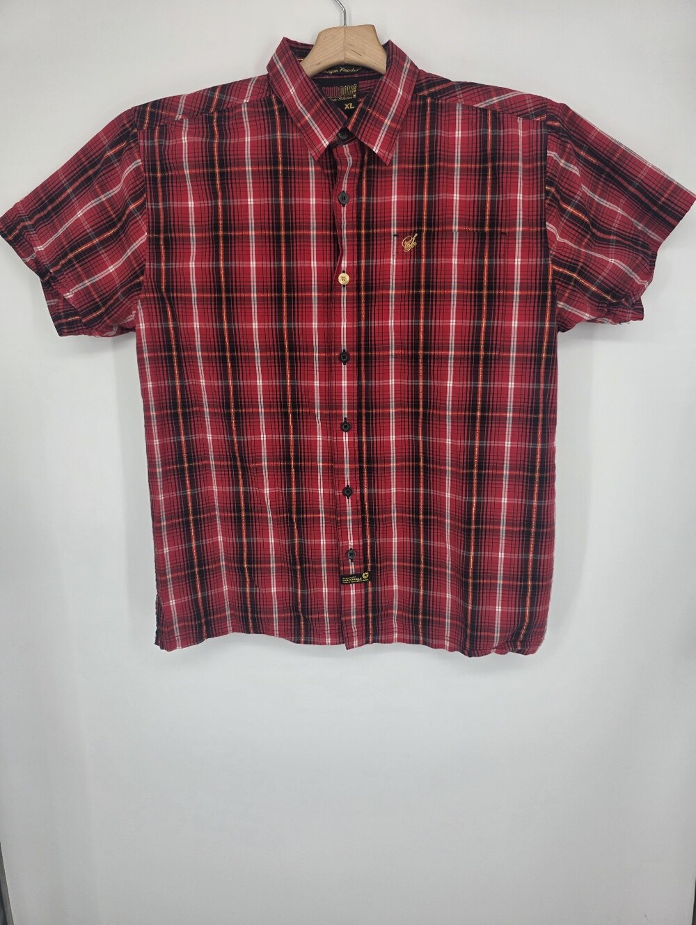 Vintage Southpole Authentic Collection Short Sleeve Plaid Button-Down Shirt - XL